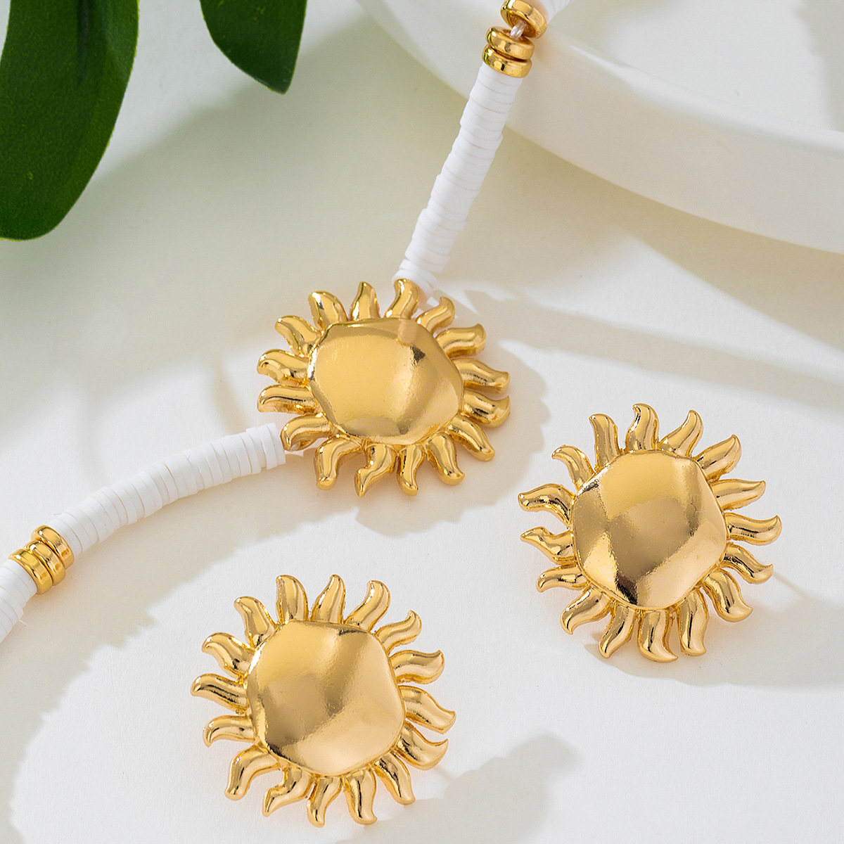 Women Sunflower Earrings Necklace