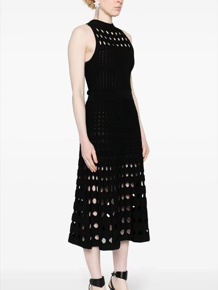 Women Beach Holidays hollow vest knitting beach long skirt