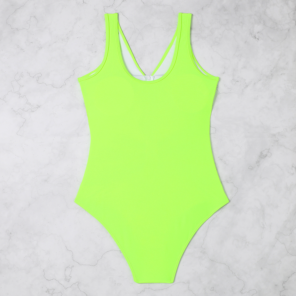 Women solid bikini one-piece Swimwear