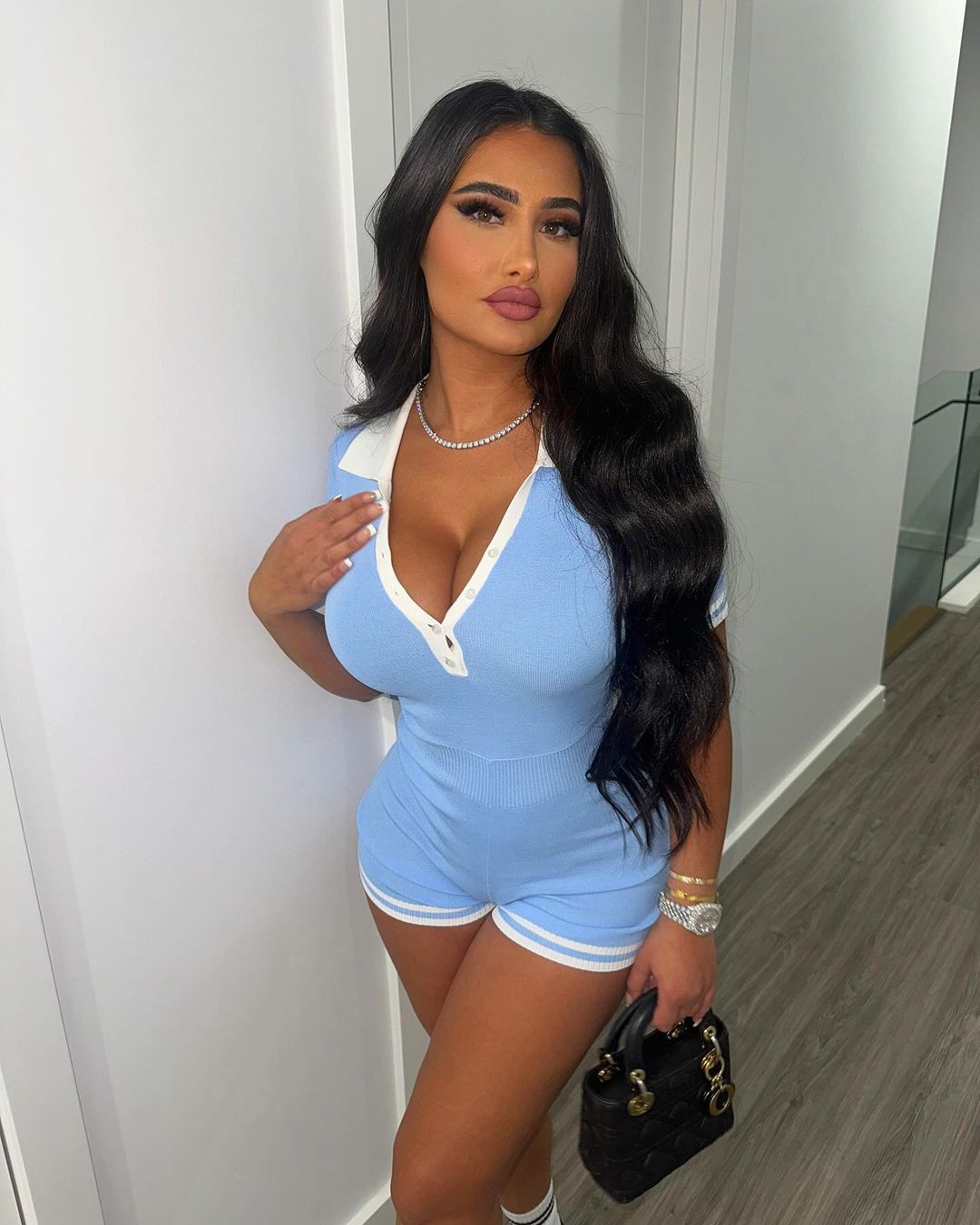 Women Summer American Casual Solid Sexy V-Neck Short Sleeve Jumpsuit