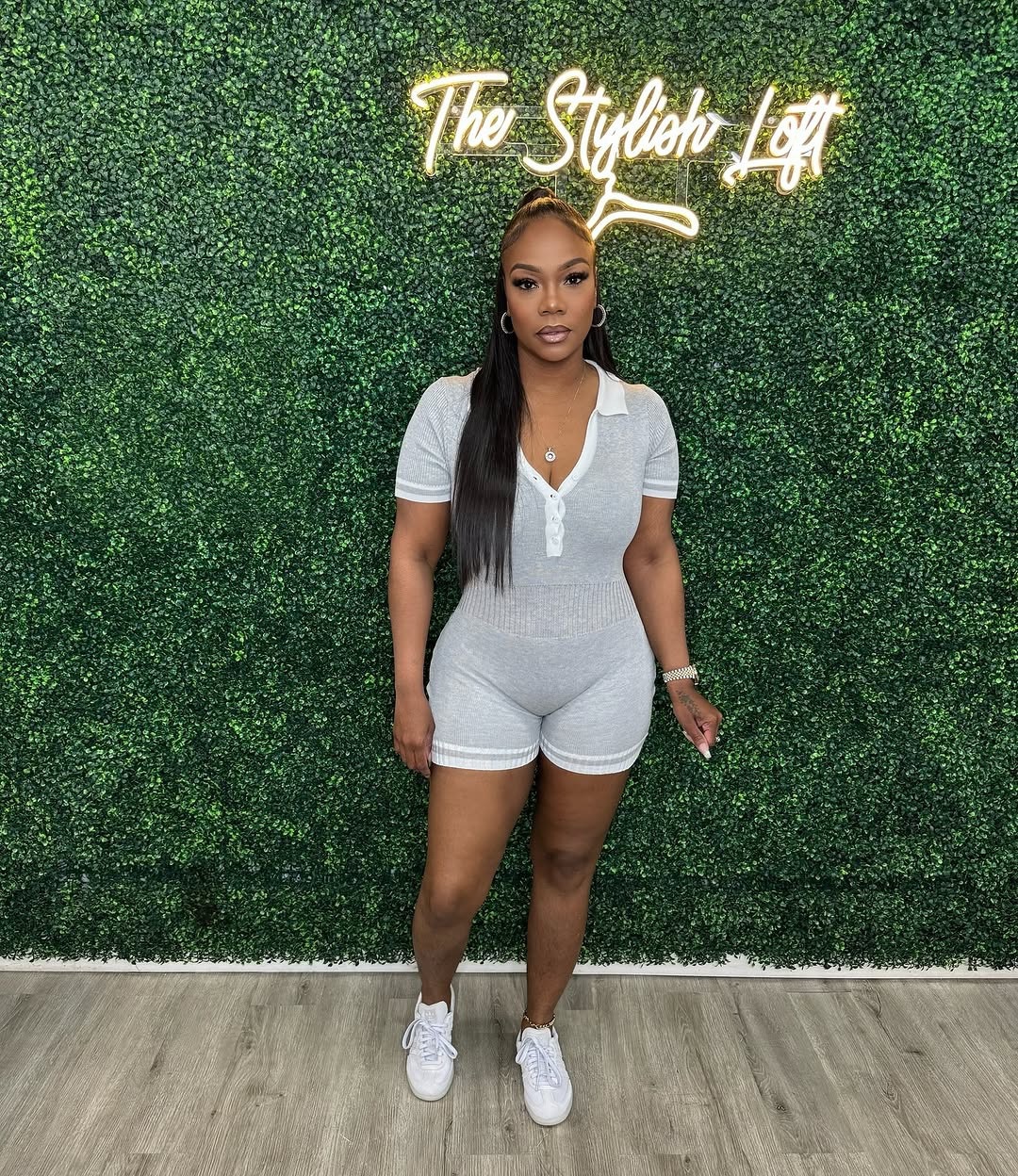 Women Summer American Casual Solid Sexy V-Neck Short Sleeve Jumpsuit