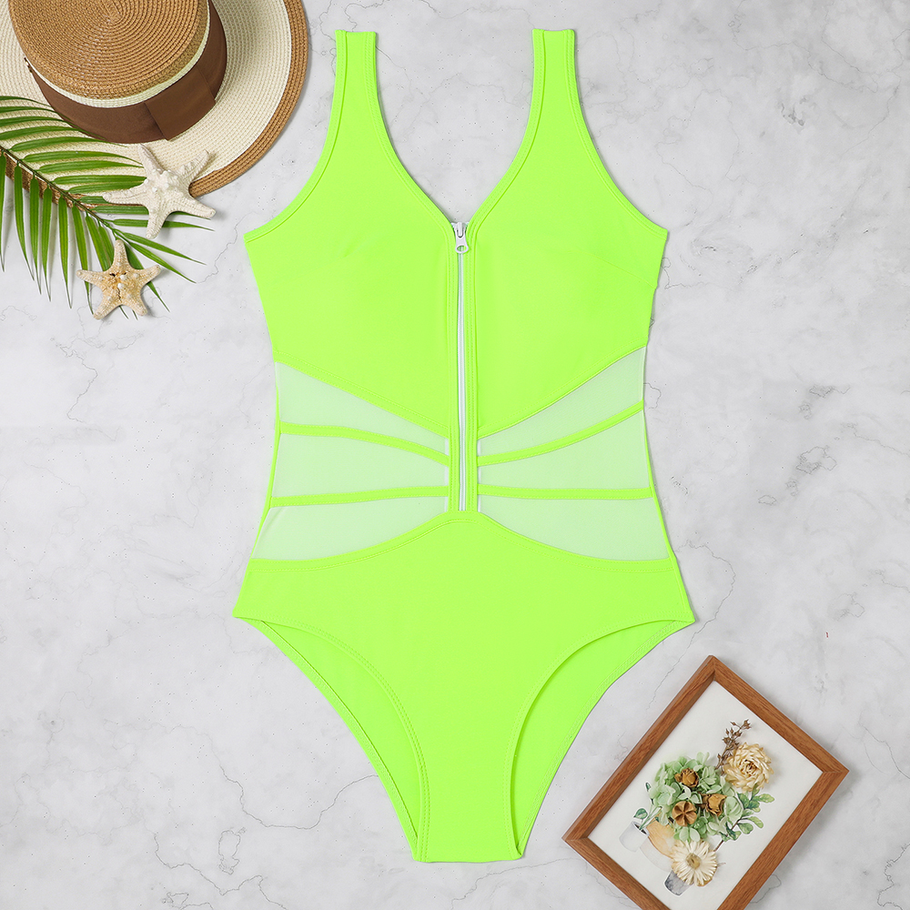 Women solid bikini one-piece Swimwear