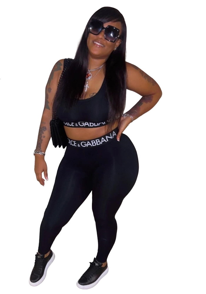 Women summer sports vest and trousers Casual two-piece set