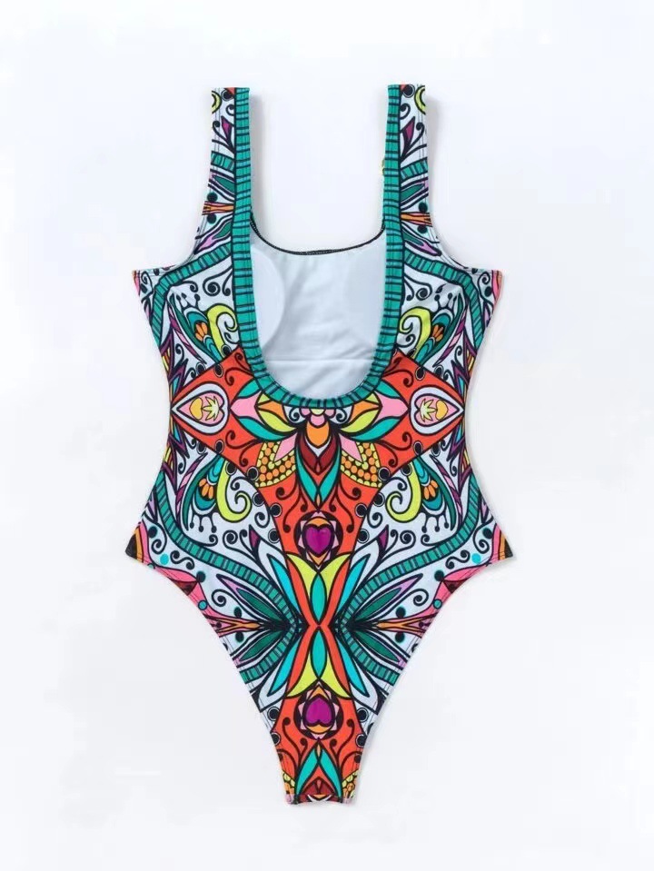 Women's Sexy Print Strap One-Piece Swimsuit