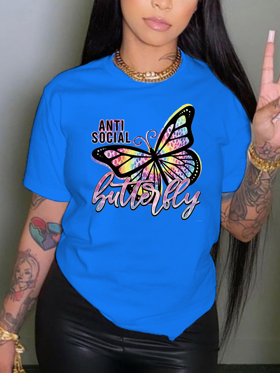 Women Beaded Round Neck T-shirt