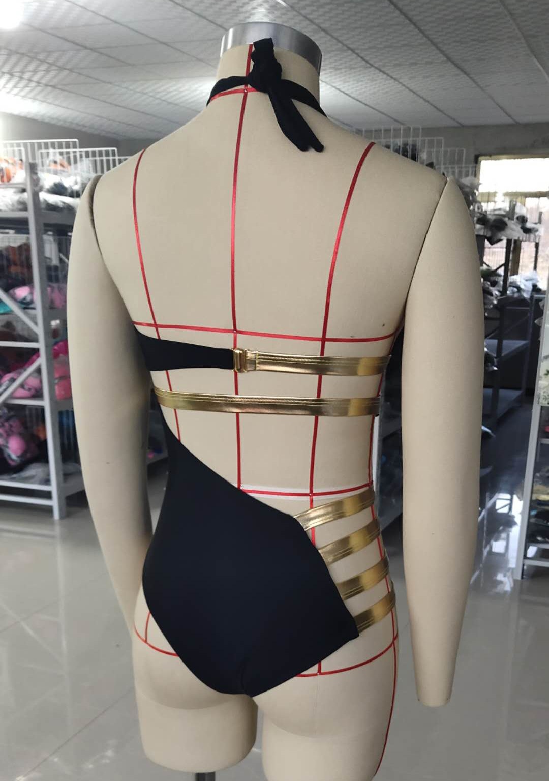 Women Solid Shiny Swimwear  Two Pieces Bikini