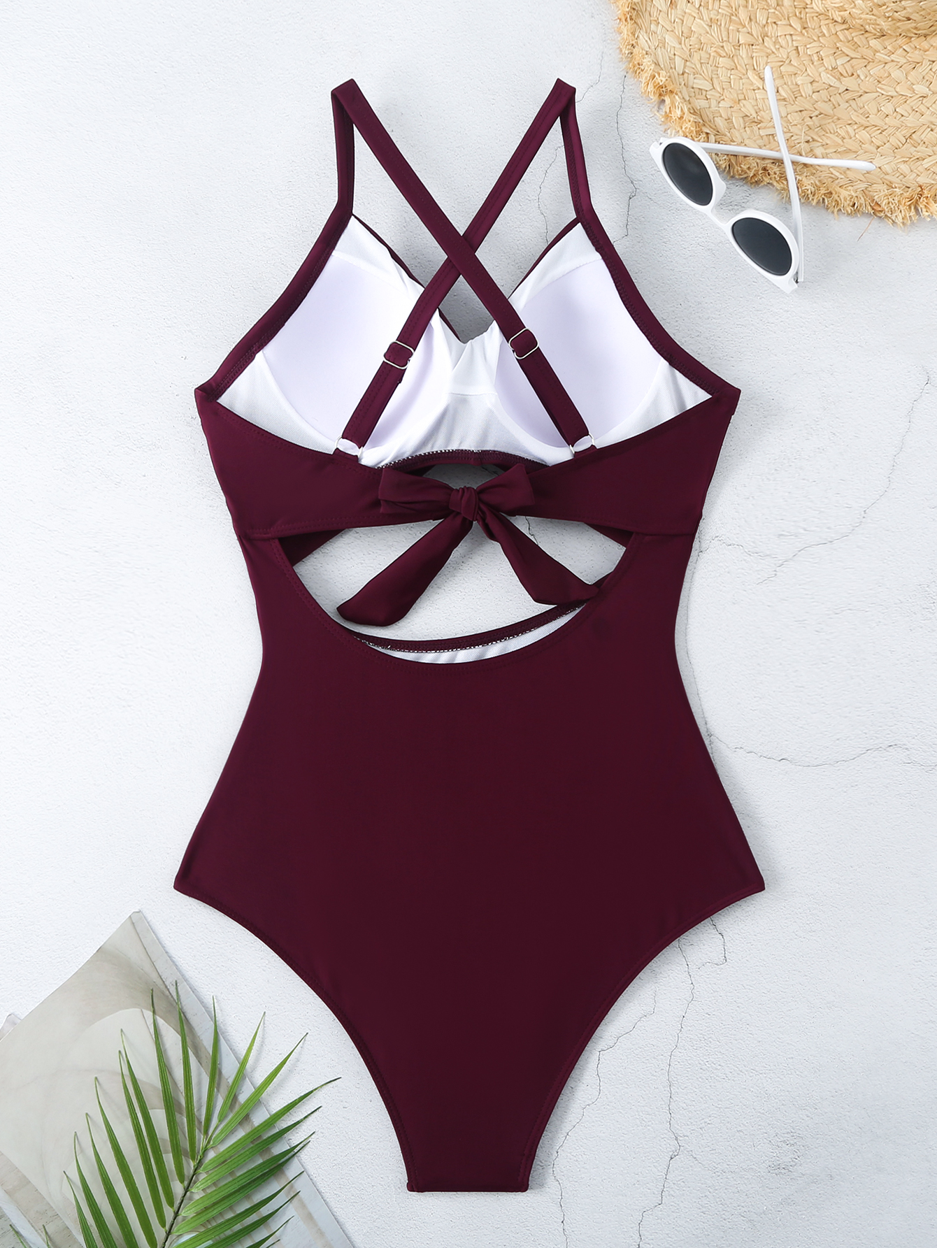 Sexy Lace-Up One-Piece Hollow Back Swimsuit