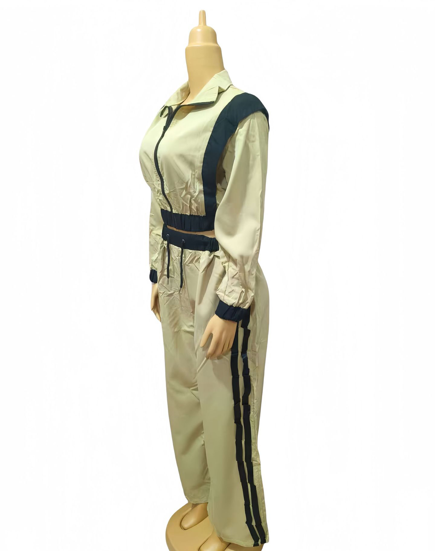 Women Contrast Color Casual Sleeveless Top and Wide Leg Pants Two-Piece Set
