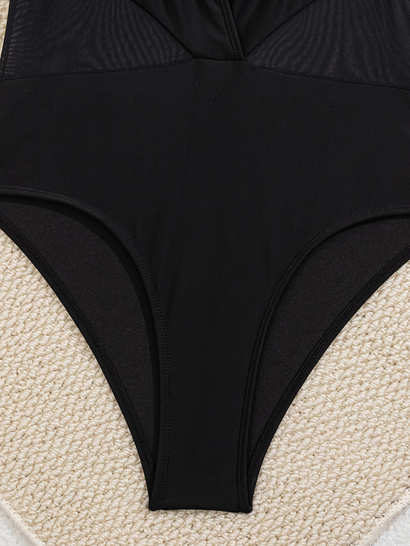 Mesh Patchwork Halter Neck Sexy One-Piece Swimsuit for Women