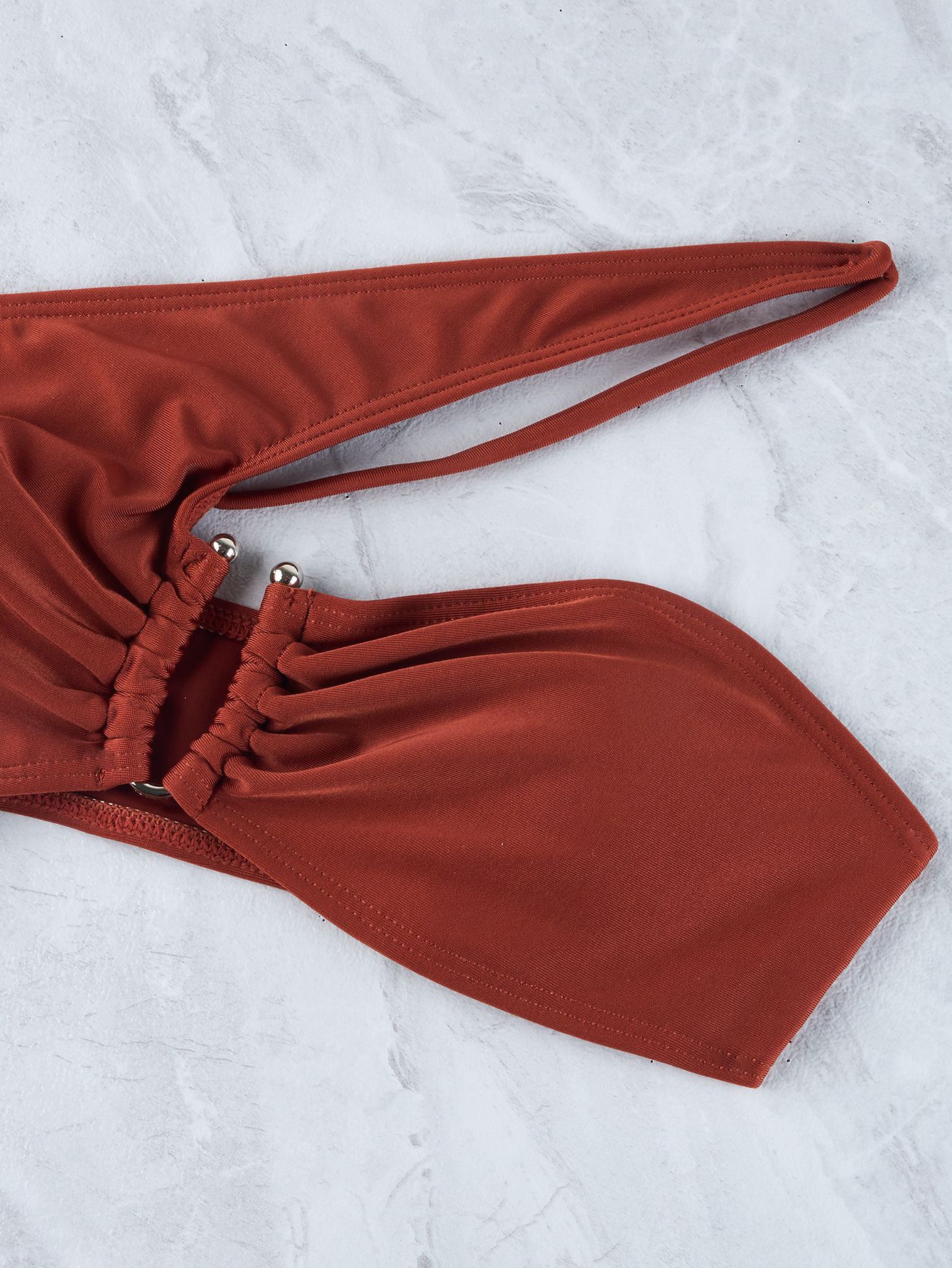Women's Solid Color Slash Shoulder One-Piece Swimsuit