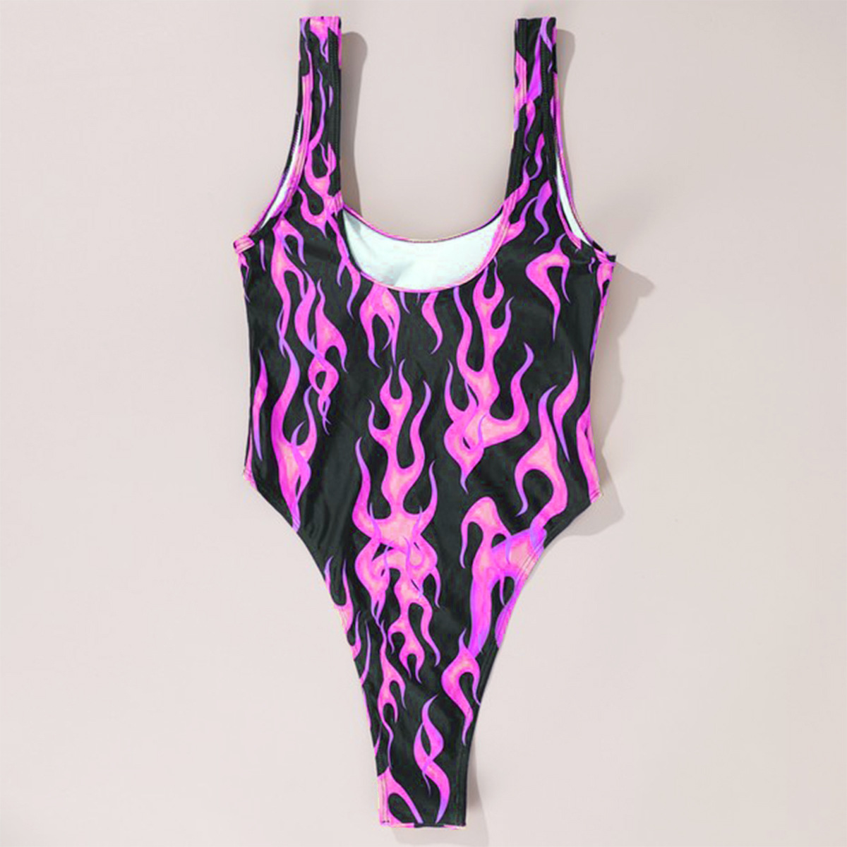 Women’s Sexy Flame Print One-Piece Swimsuit