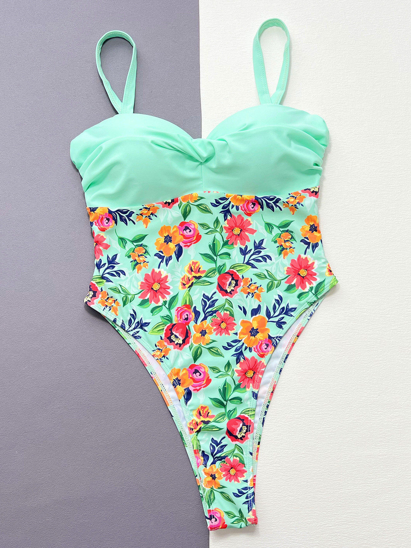 Sexy Floral Printed One Piece Swimsuit