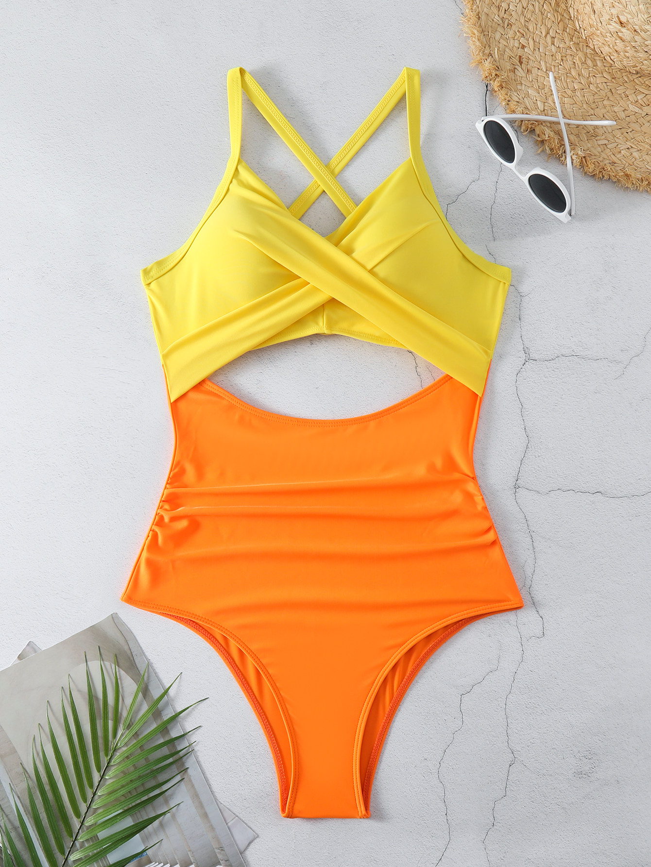 Sexy Lace-Up One-Piece Hollow Back Swimsuit