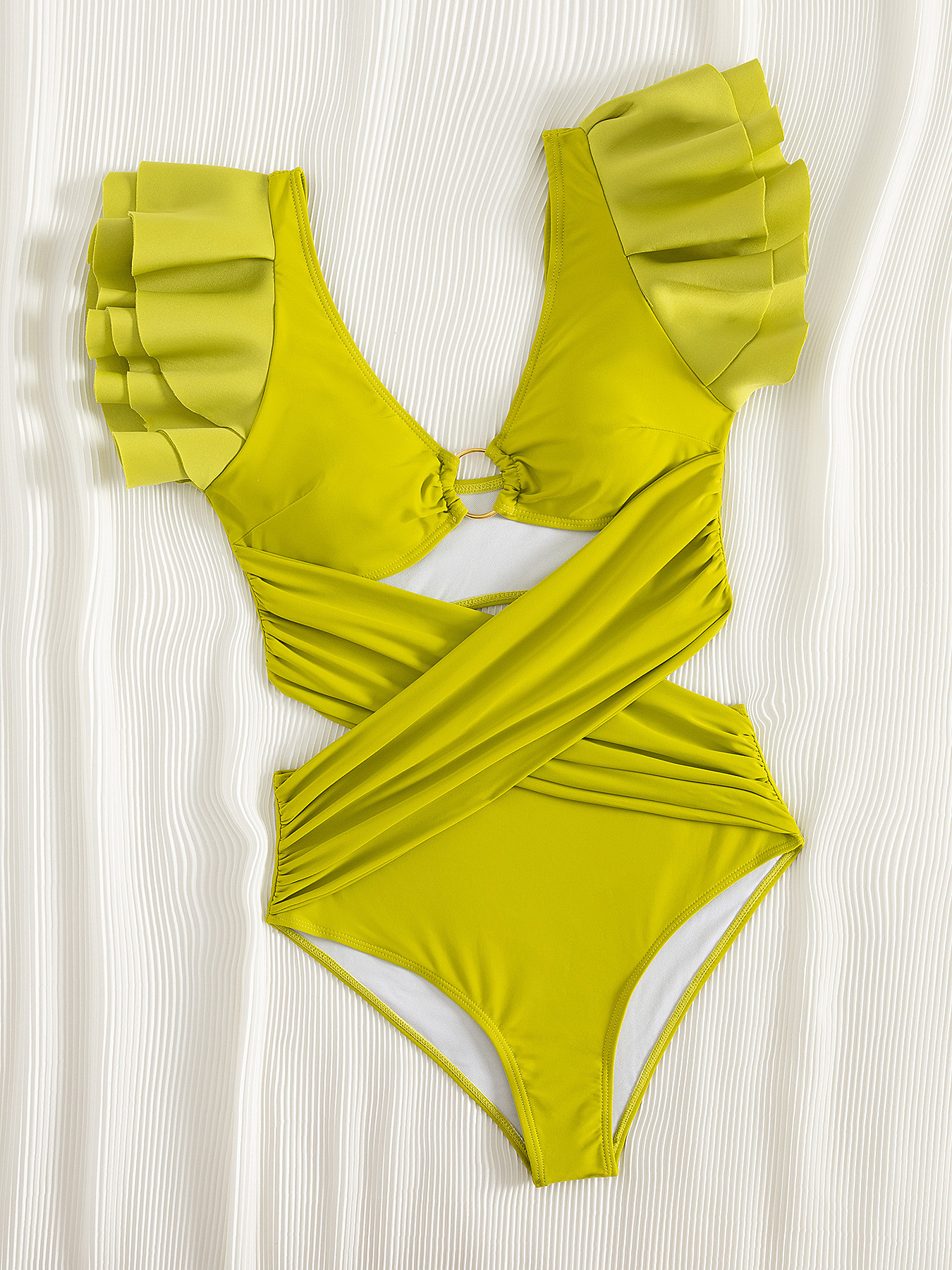 Sexy hollow triangle one-piece women's high waist swimsuit