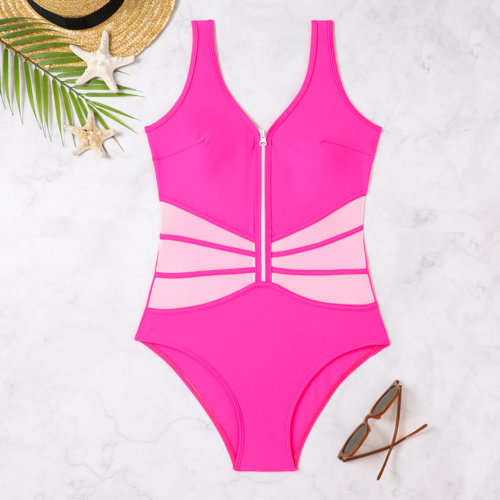 Women solid bikini one-piece Swimwear
