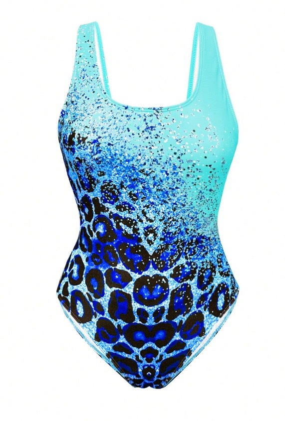 Printed Tie-Dye One-Piece Swimsuit