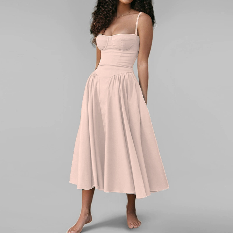 Women Spring Elegant French Retro Strap Dress