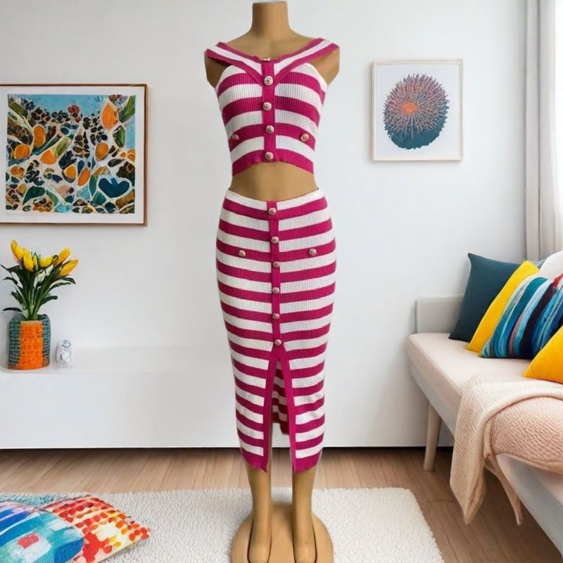 Women summer knitting sleeveless Strap Dress