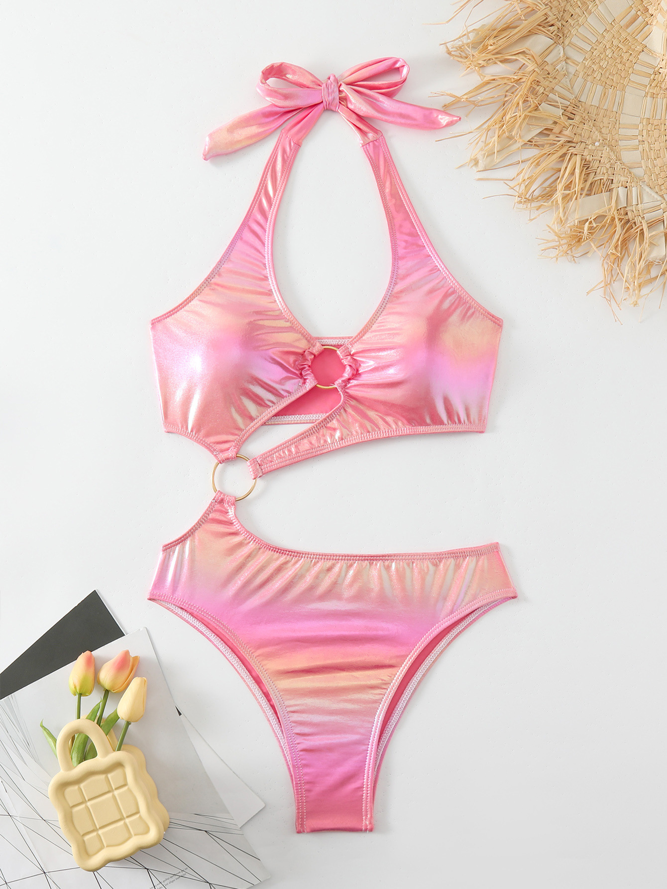 Women Solid One Piece Swimsuit