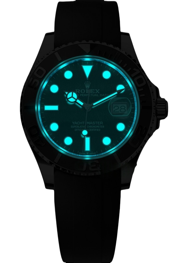 Rolex Yacht Master White Gold Super Clone SwissReplica Watch OysterFlex Rubber Strap Ref 226659 3235 Swiss Movement