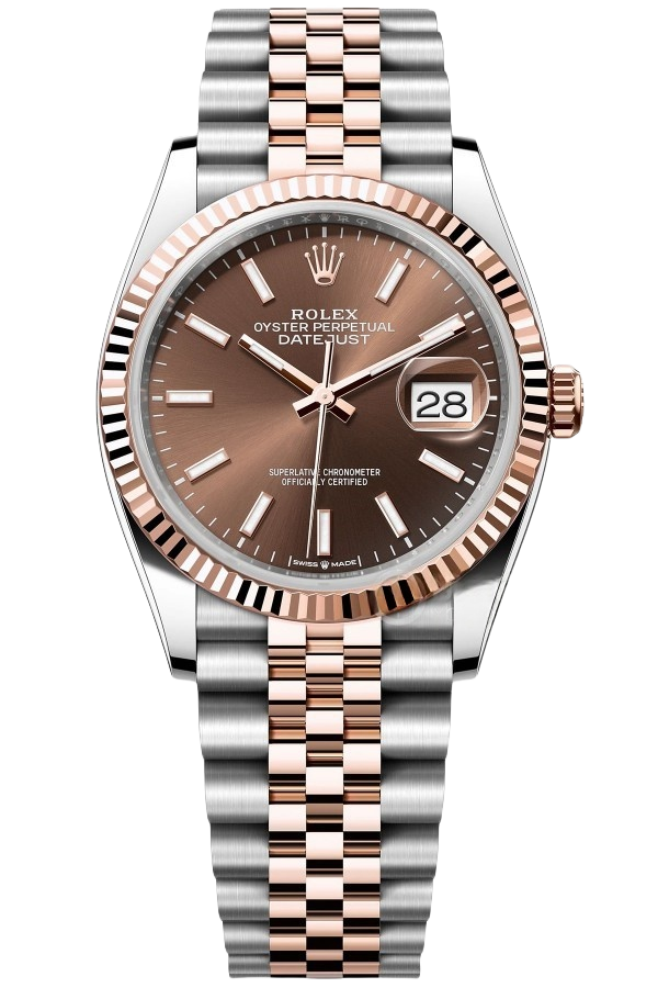 Rolex Datejust 36mm Super Clone Swiss Watch Everose Rolesor Jubilee Bracelet Slate Dial Ref M126231-0043-3235 Swiss Movement