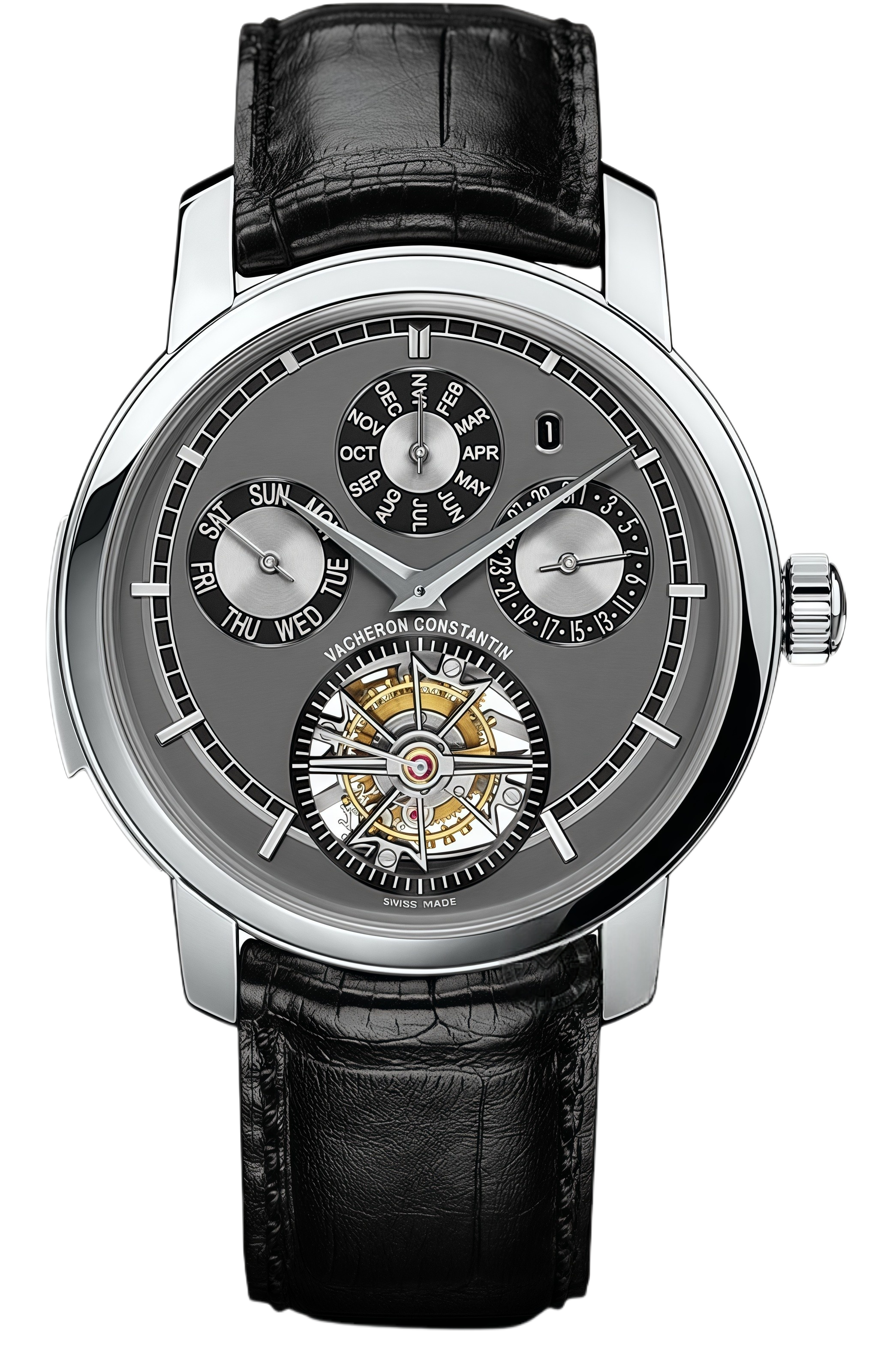 Vacheron Constantin Patrimony Ref. 80172/000P-9505 Super Clone Watch – Platinum Case White Dial Leather Strap Replica