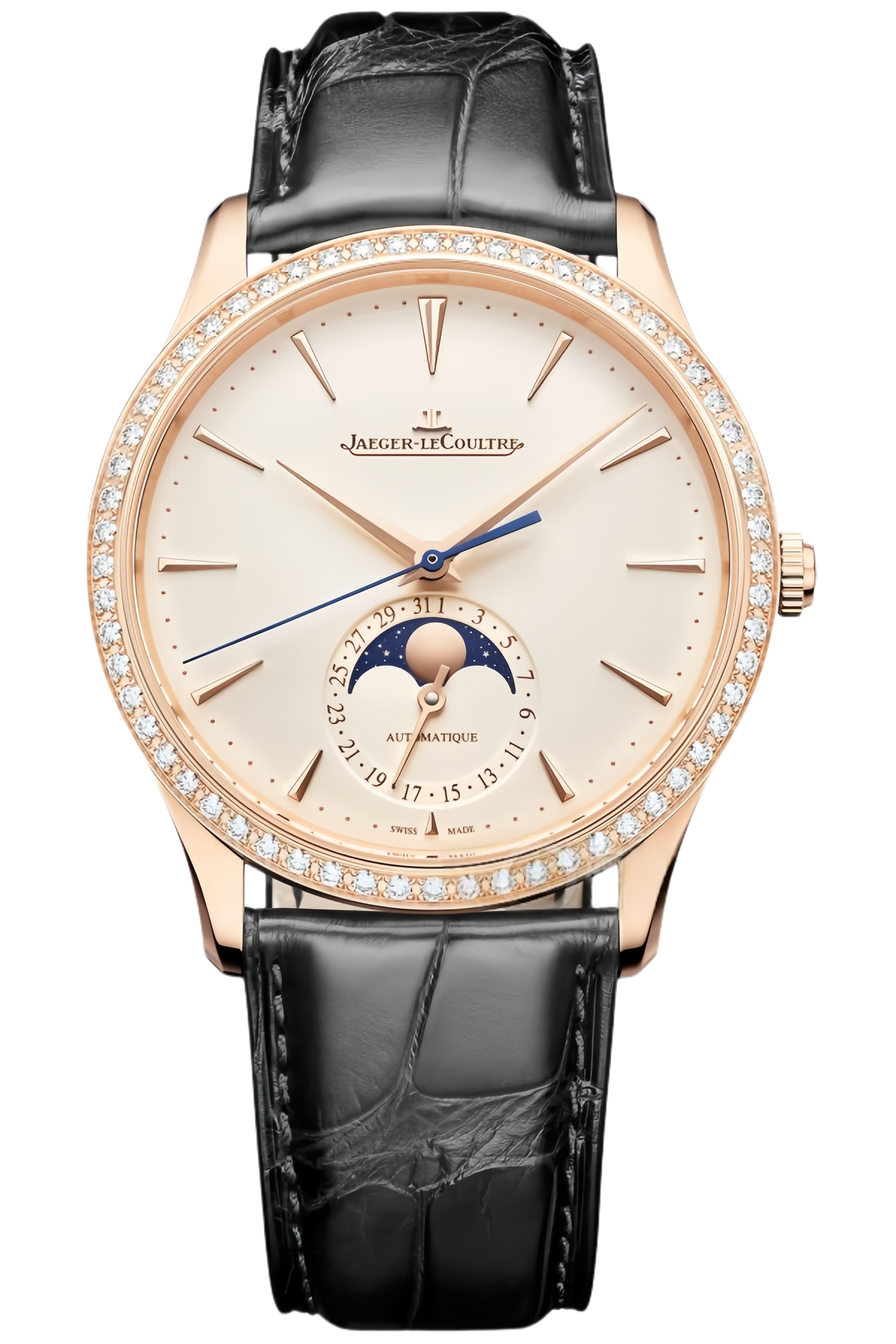 Jaeger-LeCoultre Master Ultra Thin Ref. Q1682411 Super Clone Watch – Silver Dial Stainless Steel Case Black Leather Strap Fake Replica