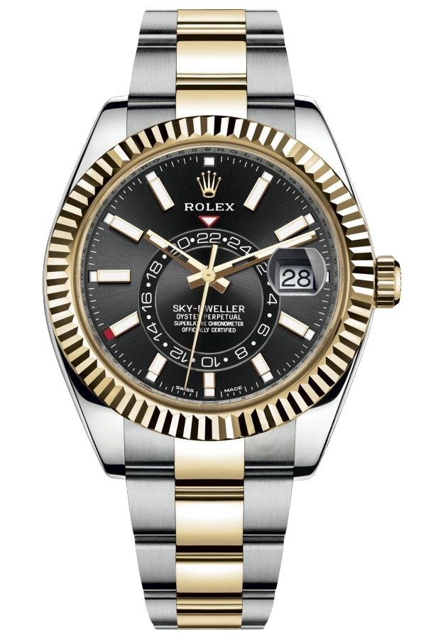 Rolex Sky-Dweller Champagne Dial Super Clone Swiss Replica Watch Oyster Bracelet Ref M326933-0002 Swiss 9001 Movement