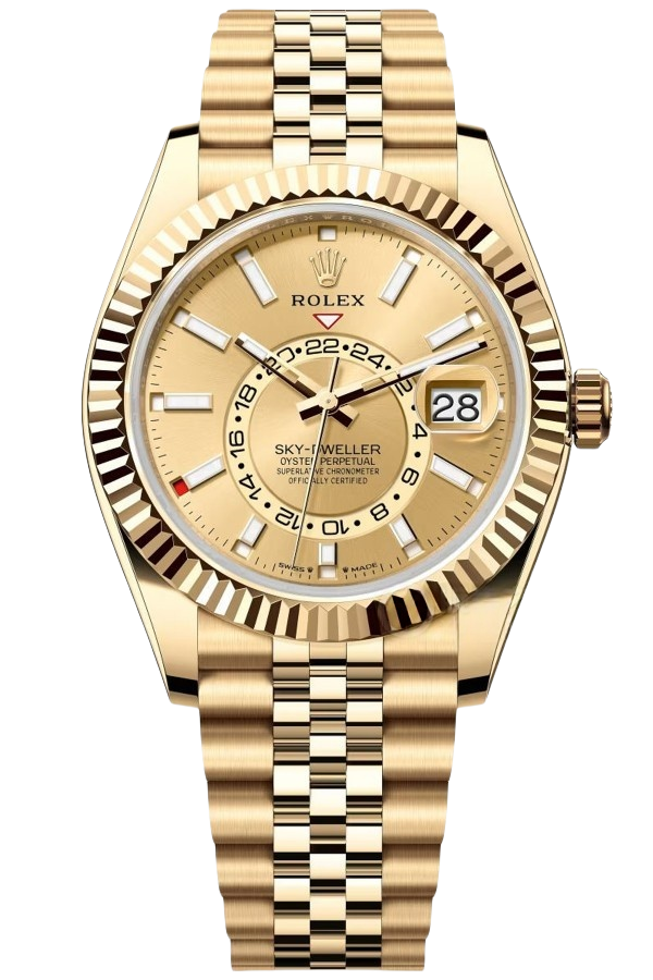 Rolex Sky-Dweller Champagne Dial Super Clone Swiss Replica Watch Oyster Bracelet Ref M336938-0004 Swiss 9002 Movement