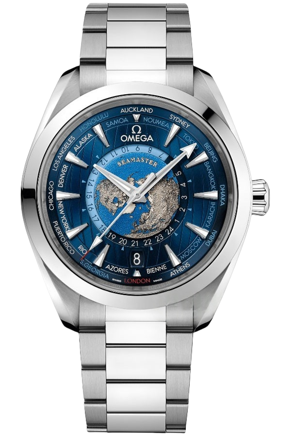 Omega Seamaster Ref. 220.10.43.22.03.001 Super Clone Watch – Limited Edition Worldtimer Blue Dial Fake Replica
