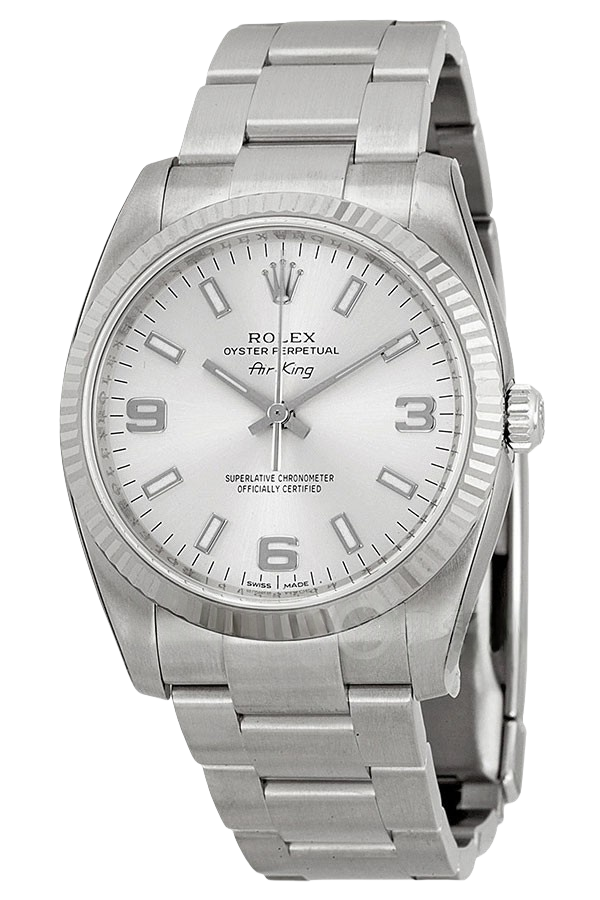 Rolex Air-King Silver Dial Super Clone Swiss Replica Watch Ref 114234 Oystersteel Bracelet