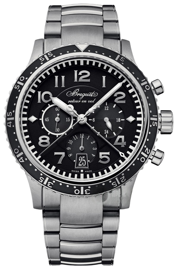 Breguet Type XX Ref. 3810TI/H2/TZ9 Super Clone Watch – Titanium Chronograph Black Dial Fake Replica