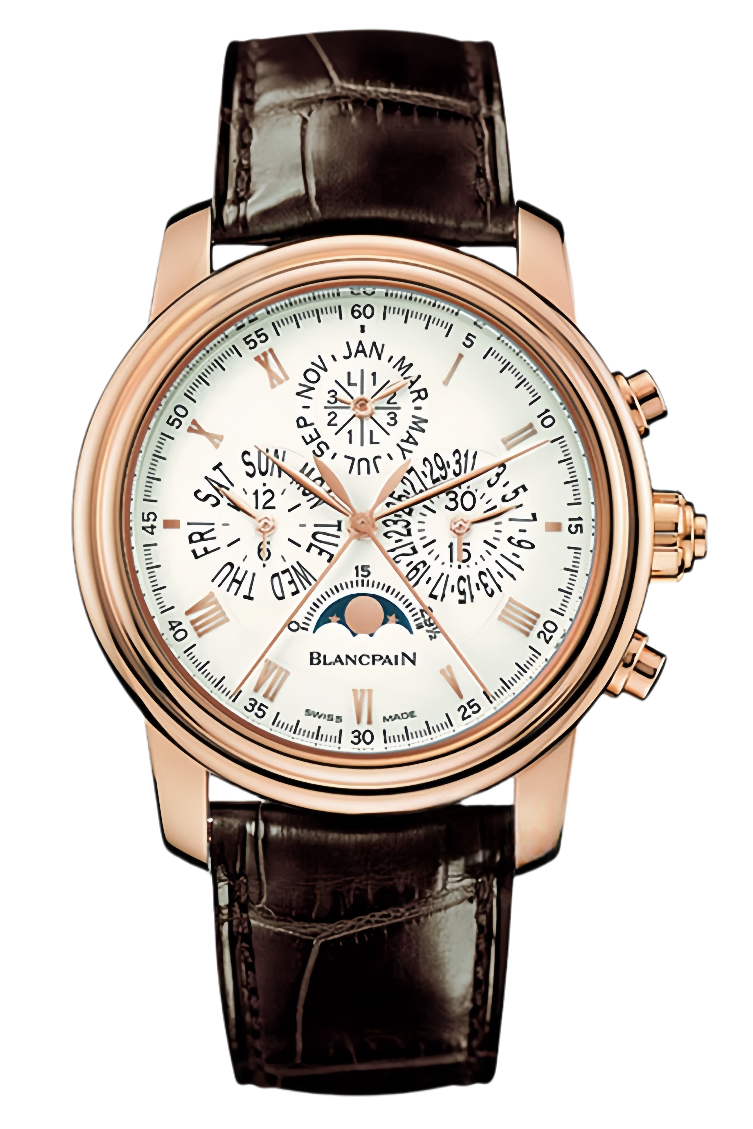 Blancpain Villeret Ref. 4286P-3642-55B Super Clone Watch – Platinum Perpetual Calendar White Dial Fake Replica