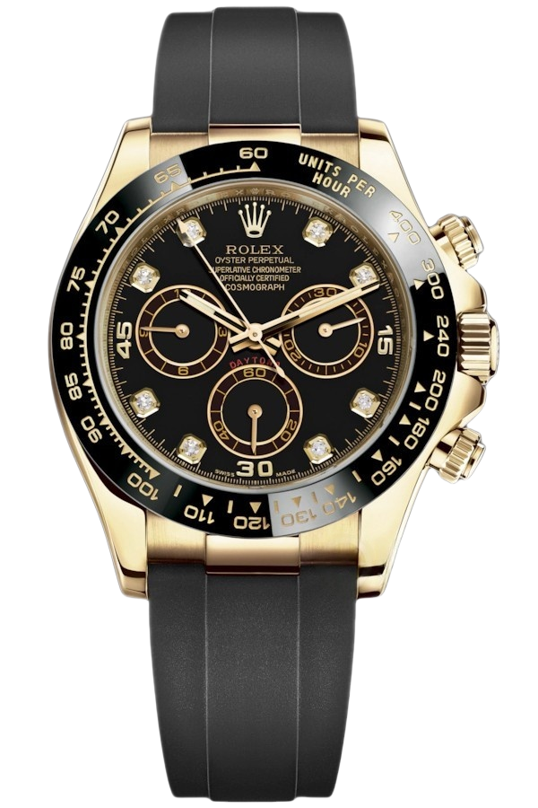 Rolex Cosmograph Daytona Super Clone Swiss Replica Watch Yellow Gold Black Dial Ref M116518LN-0038 | 4130 Swiss Movement