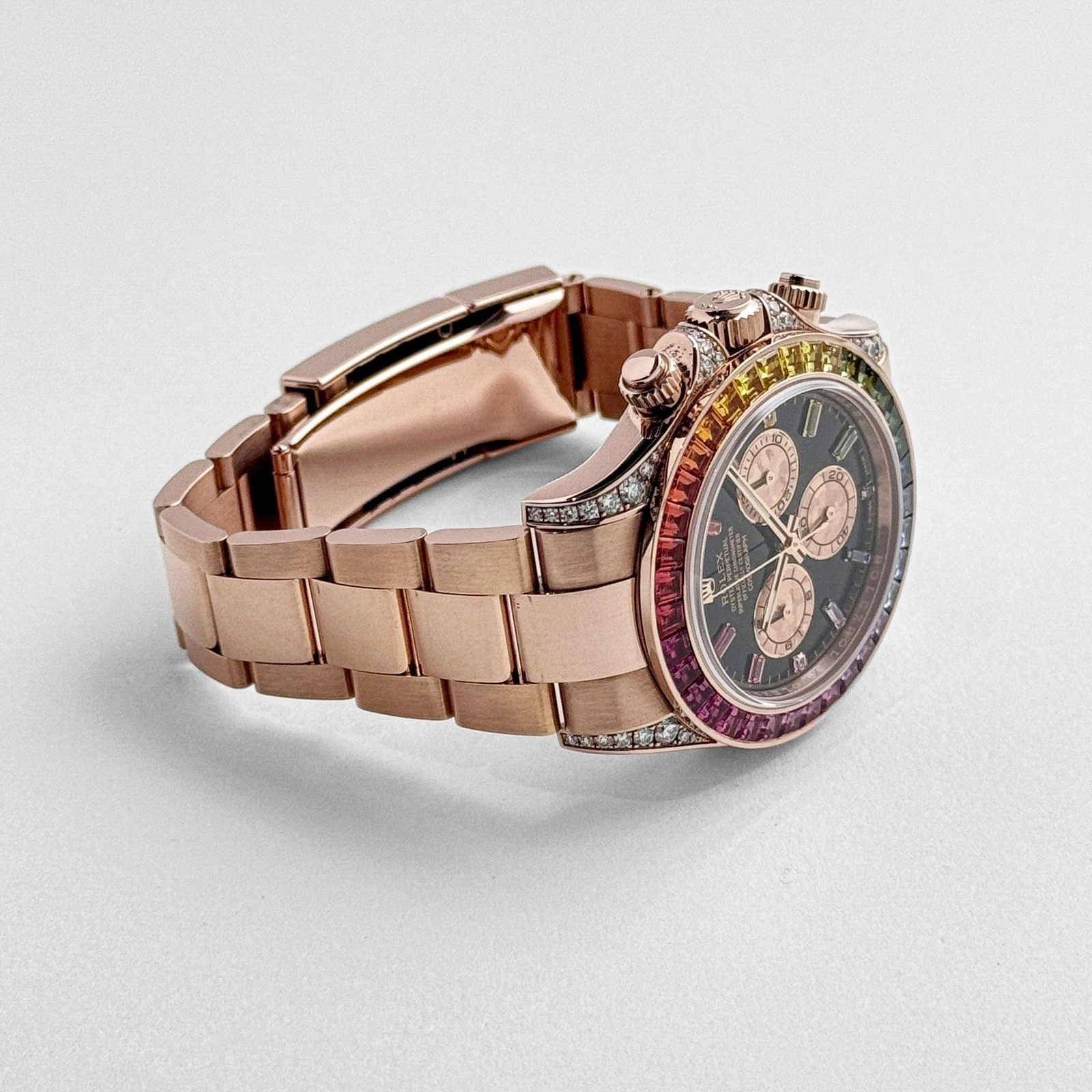Rolex Daytona Rainbow Ref. 116595 RBOW Super Clone �C 40mm Everose Gold Swiss Replica