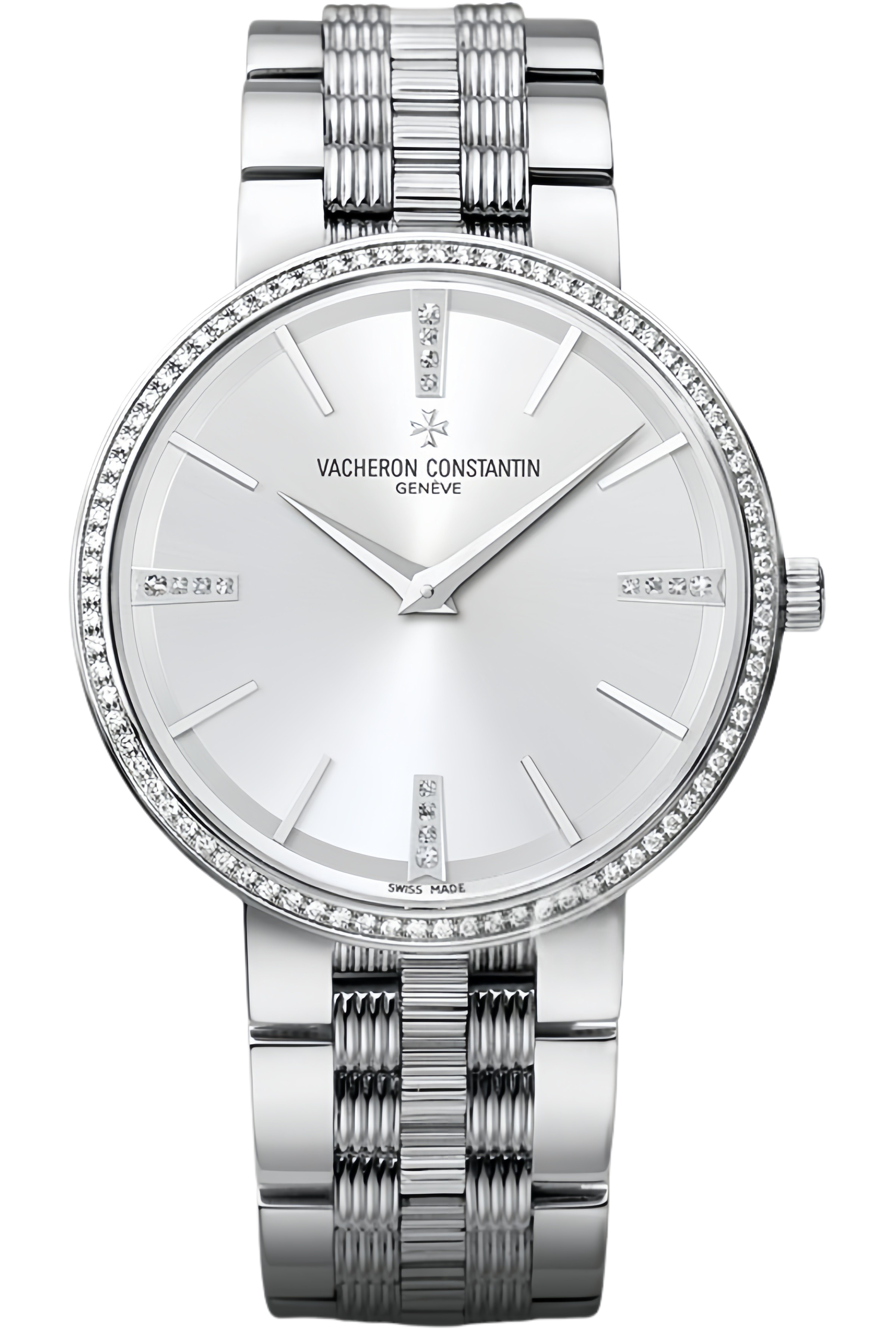 Vacheron Constantin Traditionnelle Ref. 81577/V01G-9270 Super Clone Watch – White Gold Case Diamond Bezel Silver Dial Swiss Replica