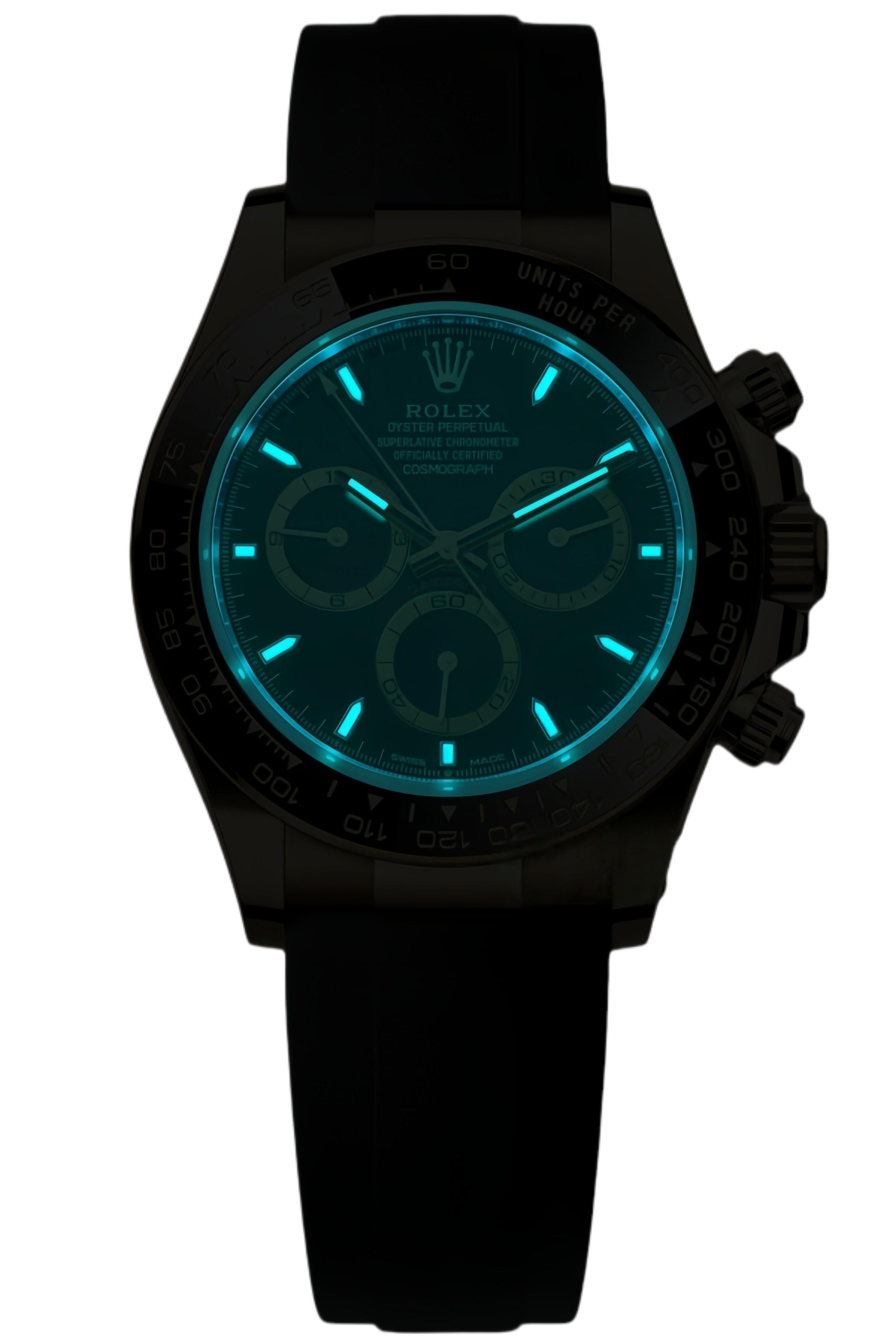 Rolex Daytona M126518LN-0008 Super Clone �C Black Dial & Yellow Gold with Oysterflex