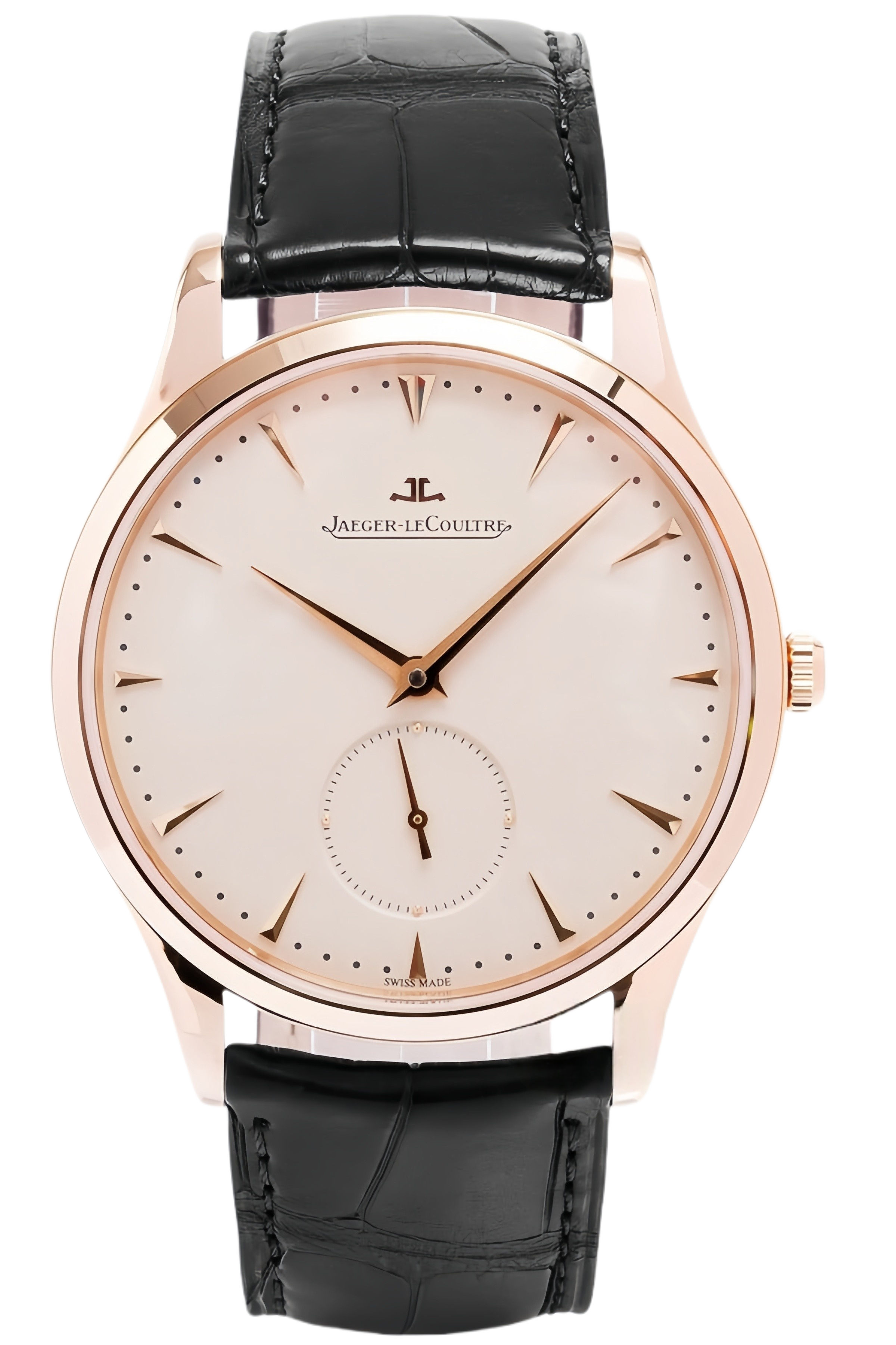 Jaeger-LeCoultre Master Ultra Thin Date Ref. 1272510 Super Clone Watch – Silver Dial Rose Gold Case Brown Leather Strap Fake Replica