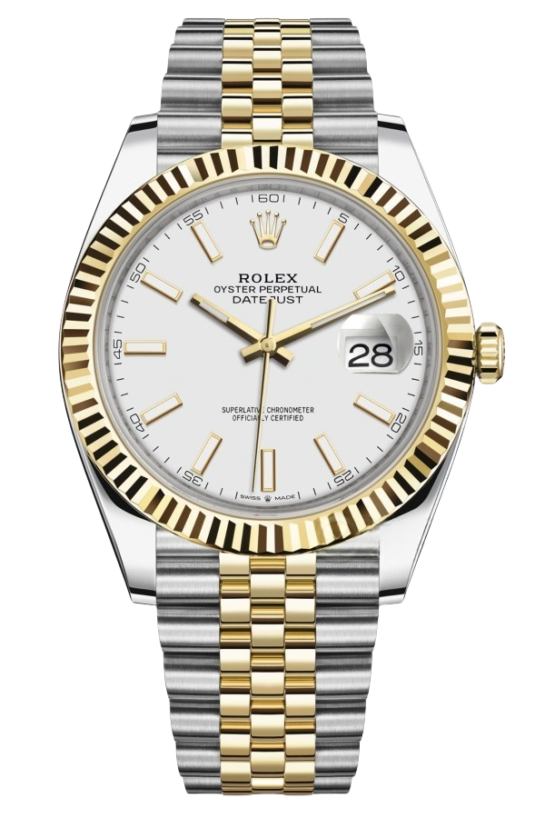 Rolex Datejust 41mm Super Clone Swiss ReplicaWatchTwo Tone Jubilee Bracelet  White Dial Ref 126333 3235 Swiss Movement