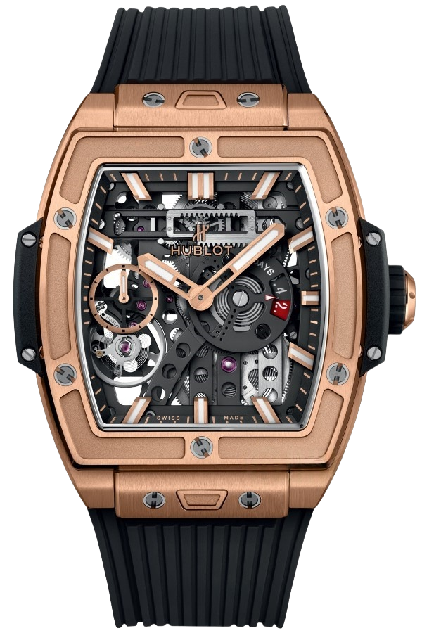 Hublot Spirit of Big Bang Ref. 614.OX.1180.RX Super Clone Watch – King Gold Skeleton Dial Black Rubber Strap Fake Replica