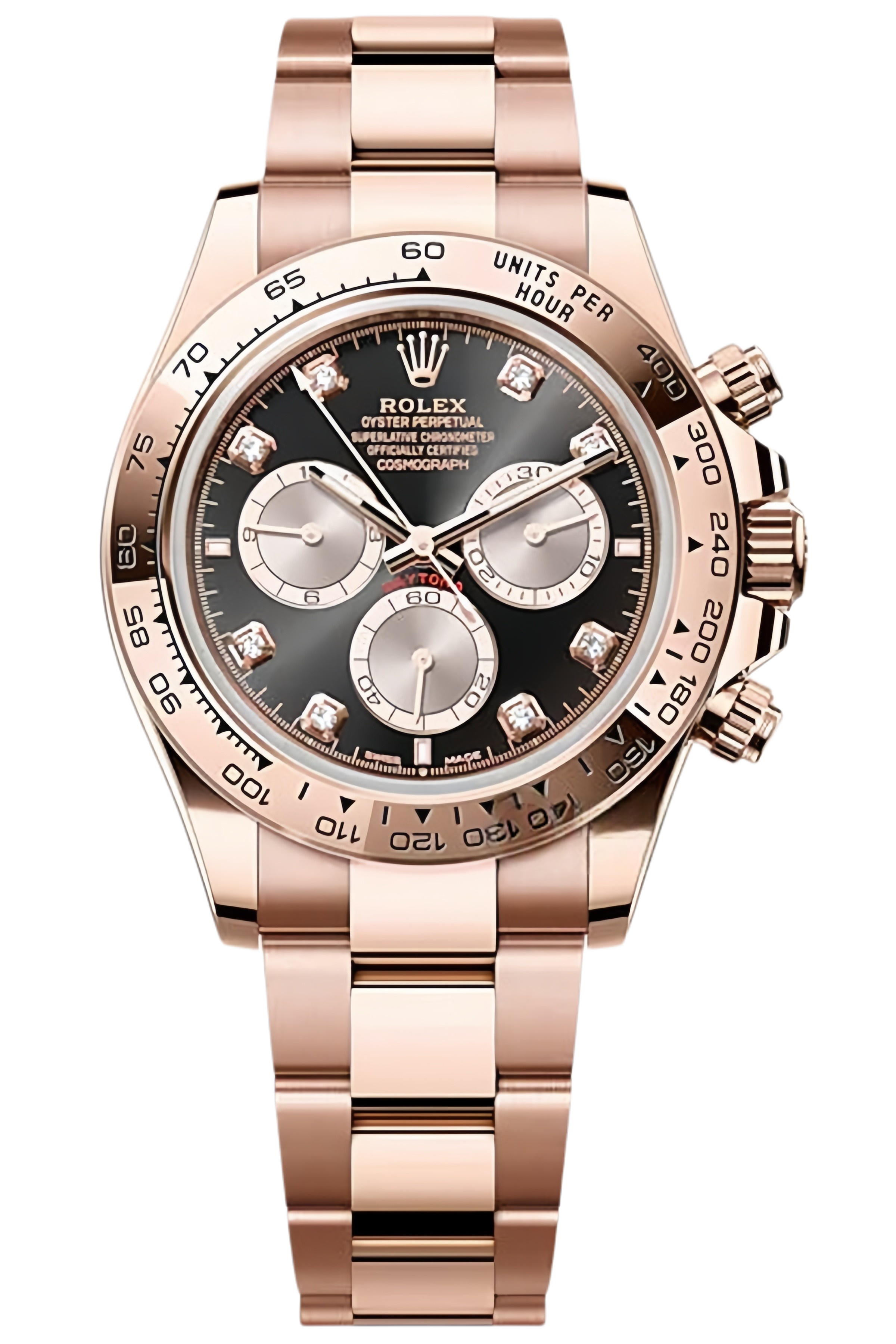 Rolex Daytona M126505-0002 Super Clone �C Everose Gold 40mm Black Dial Swiss Replica