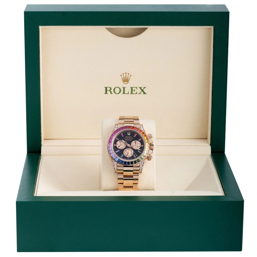 Rolex Daytona Rainbow Ref. 116595 RBOW Super Clone �C 40mm Everose Gold Swiss Replica