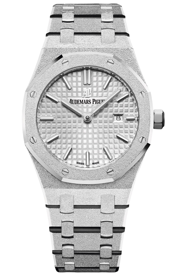 Audemars Piguet Royal Oak Ref. 67653BC.GG.1263BC.01 Super Clone Watch – 33mm Frosted White Gold Diamond Bezel Replica