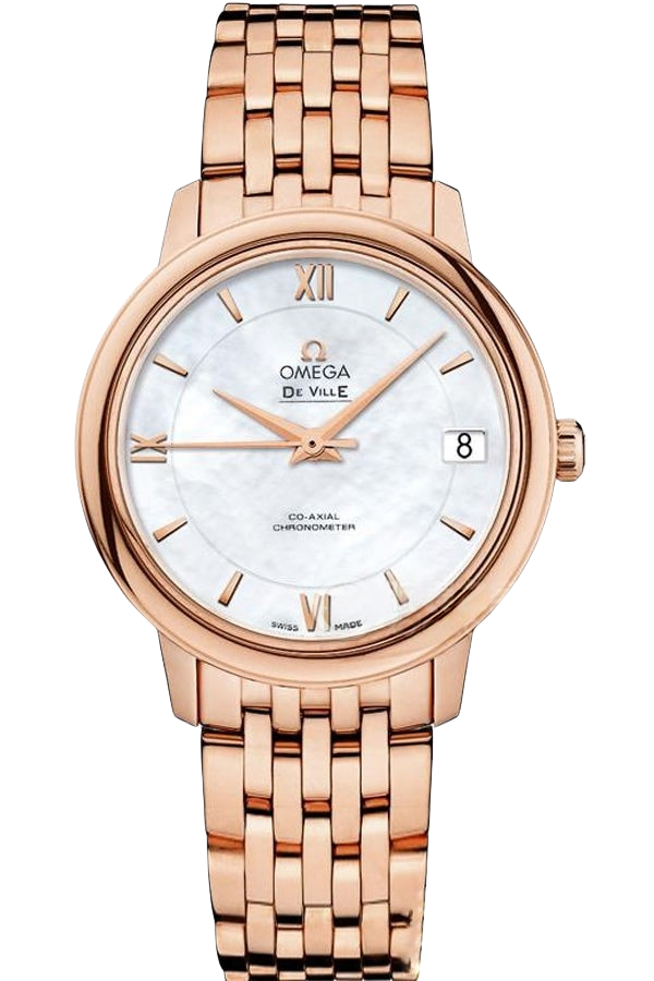 Omega De Ville Ref. 424.50.33.20.05.002 Super Clone Watch – Blue Dial Leather Strap Fake Replica