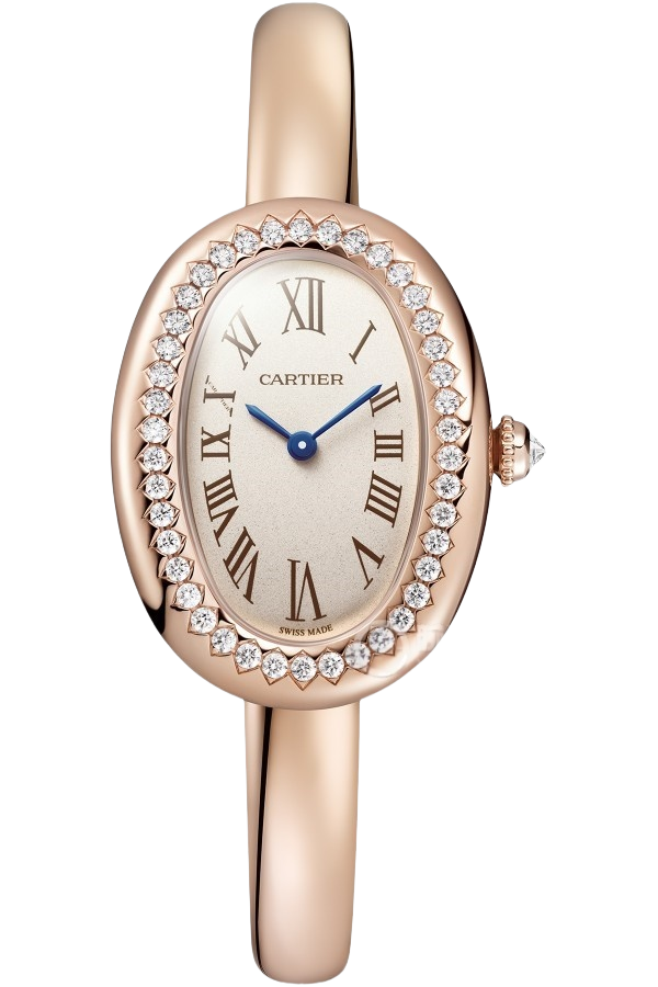 Cartier Baignoire WJBA0041 Super Clone Watch – Rose Gold Diamond-Set Oval Case Replica