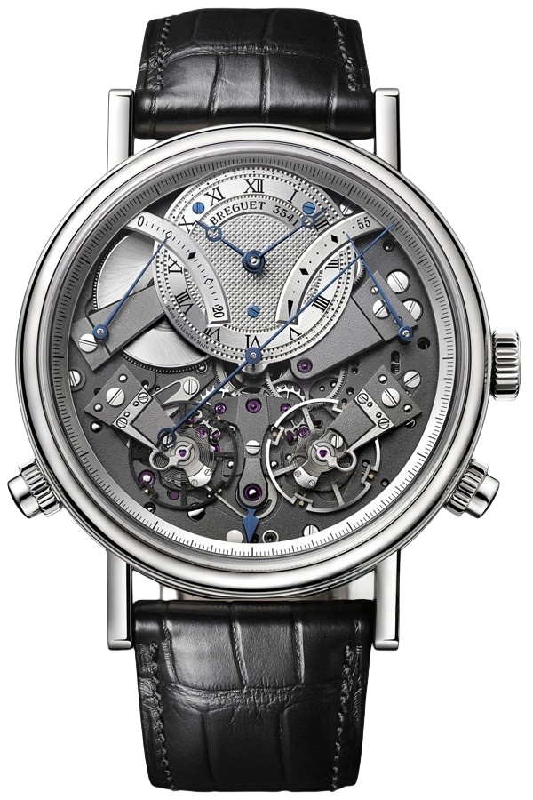 Breguet Tradition Chronograph Ref. 7077BB/G1/9XV Super Clone Watch – Silver Openworked Dial White Gold Fake Replica