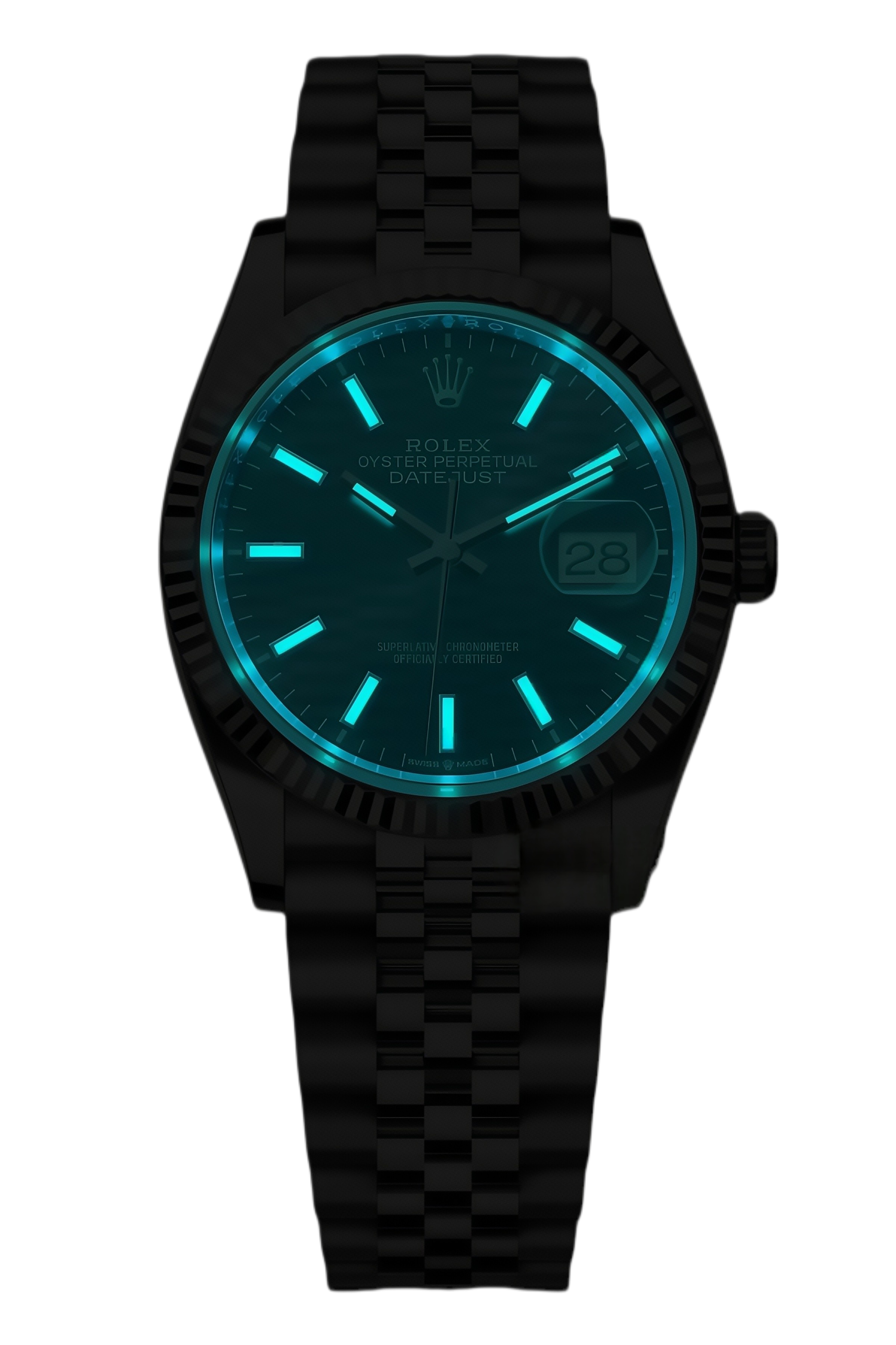 Rolex Datejust 36mmSuper Clone Swiss ReplicaWatch  Blue Fluted Dial Ref 126234 3235 Swiss Movement