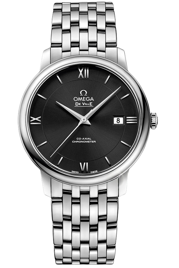 Omega De Ville Ref. 424.10.40.20.01.001 Super Clone Watch – Black Dial Stainless Steel Bracelet Fake Replica