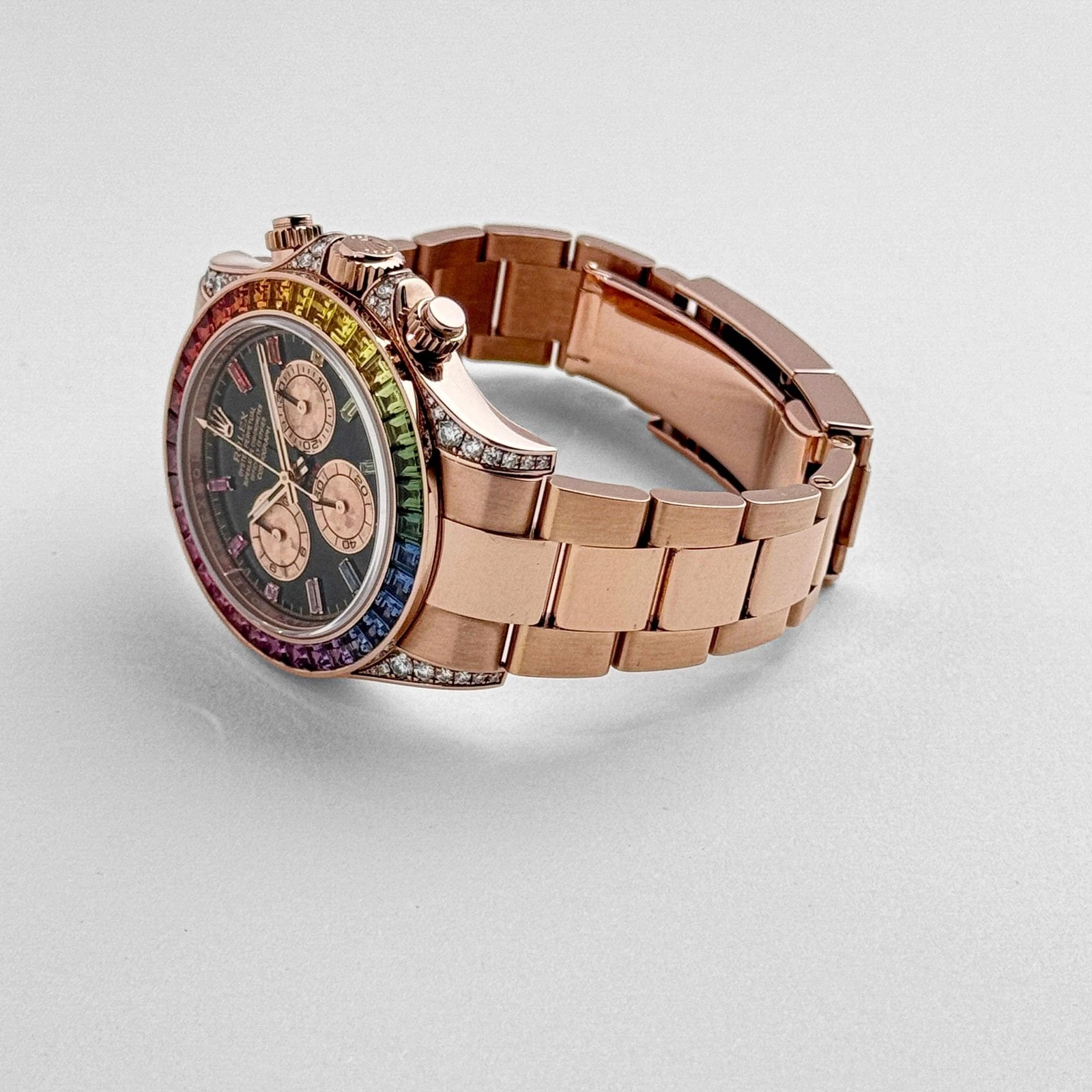 Rolex Daytona Rainbow Ref. 116595 RBOW Super Clone �C 40mm Everose Gold Swiss Replica