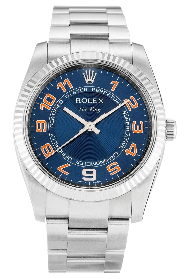 Rolex Air-King Blue Dial Super Clone Swiss Replica Watch Ref 114234 Oystersteel Bracelet